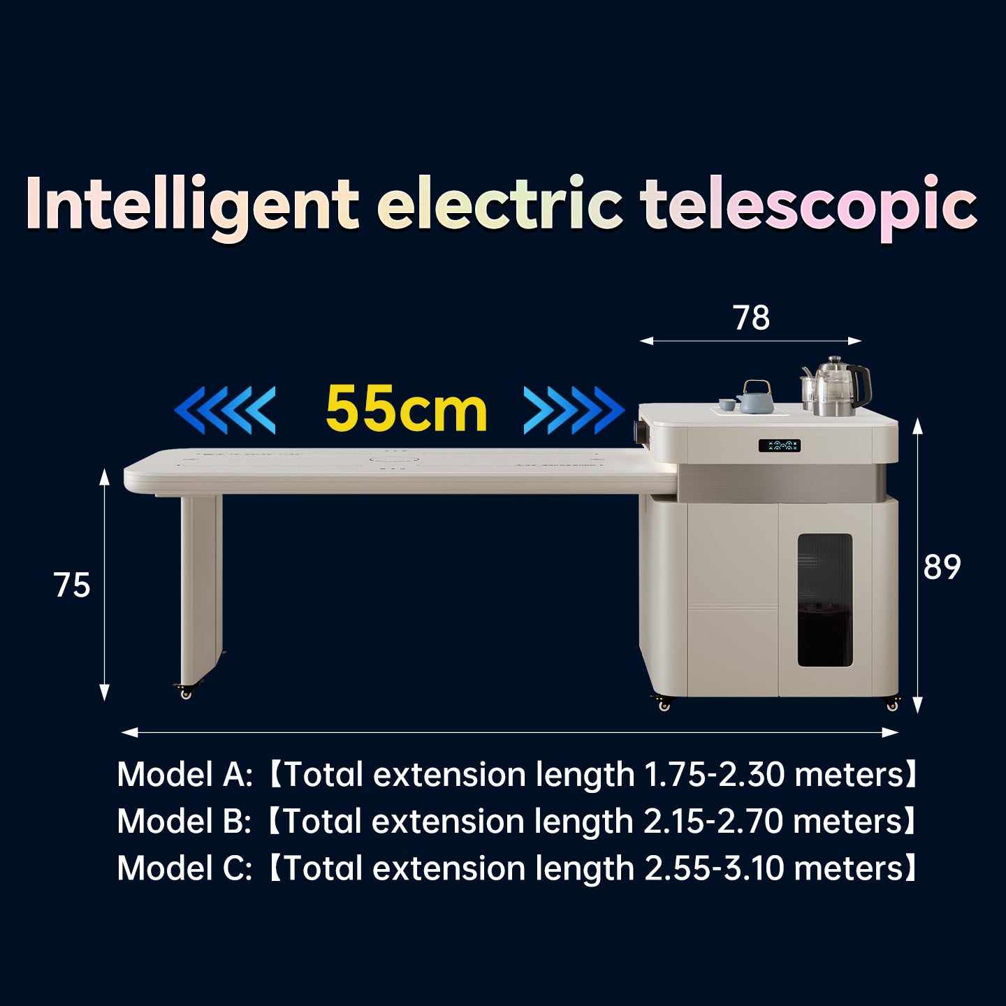 TUCOIVA Smart Heated Kitchen Island Dining Table
