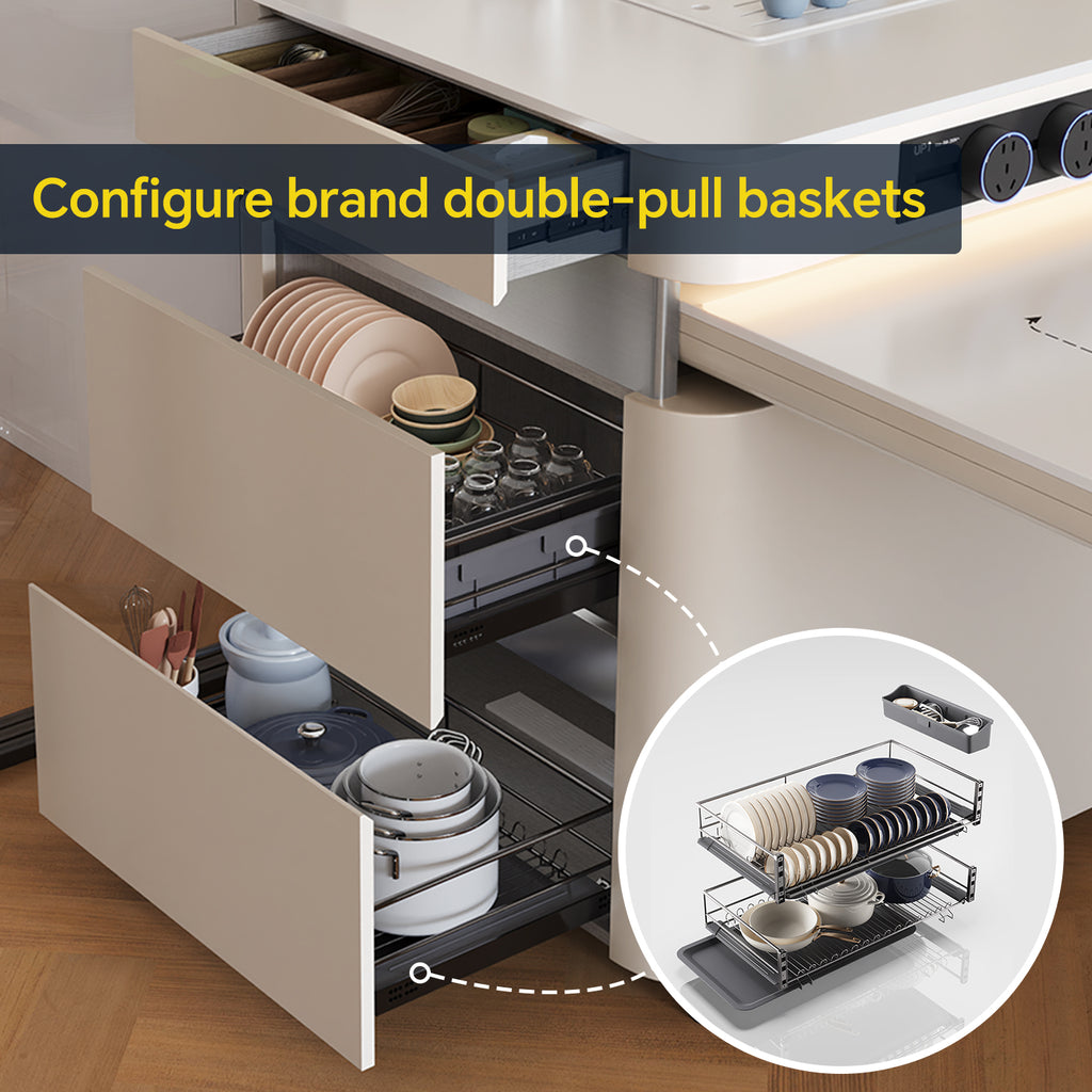 TUCOIVA Smart Heated Kitchen Island Dining Table